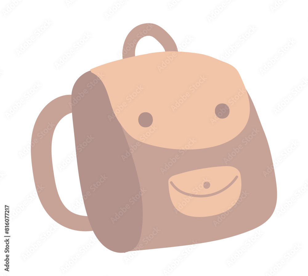 Travel backpack in flat design. Trekking rucksack or student schoolbag. Vector illustration isolated. Travel backpack in flat design. Trekking rucksack or student schoolbag. Vector illustration isolated.
