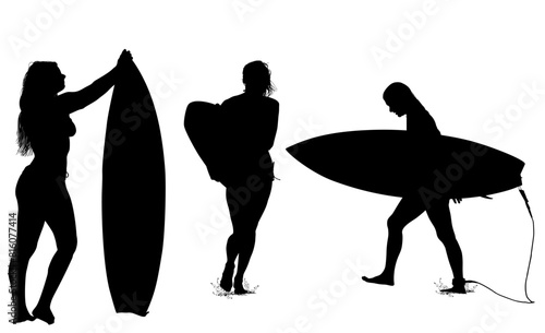 surfistas, contraluz, vector, tabla, surf, mar, atardecer, mujer surfista, silueta, tablista, ilustracion, arte surf, rosa, surfista en la playa, chica surf, mujer