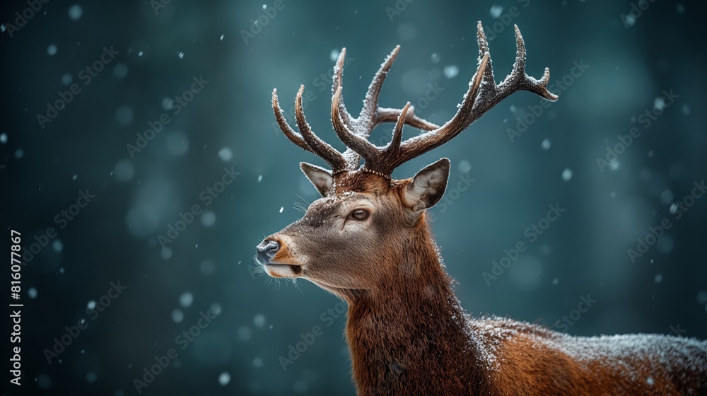 Noble deer male in the fall created by ai Noble deer male in the fall created by ai