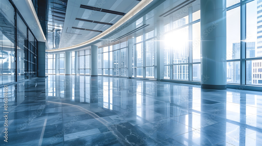 Panoramic skyline and modern commercial office buildings with empty floors : Generative AI Panoramic skyline and modern commercial office buildings with empty floors : Generative AI