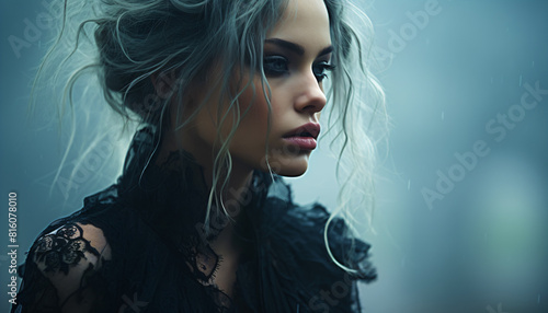 gothic style portrait of a young woman