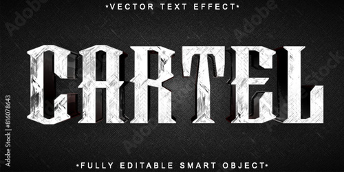 Mafia Cartel Silver Dark Vector Fully Editable Smart Object Text Effect