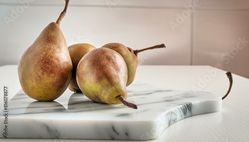 Conference Pears on cutting board