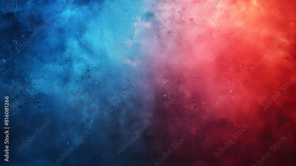 Vibrant Grungy Gradient with Bright Red and Blue Light Retro Abstract Design