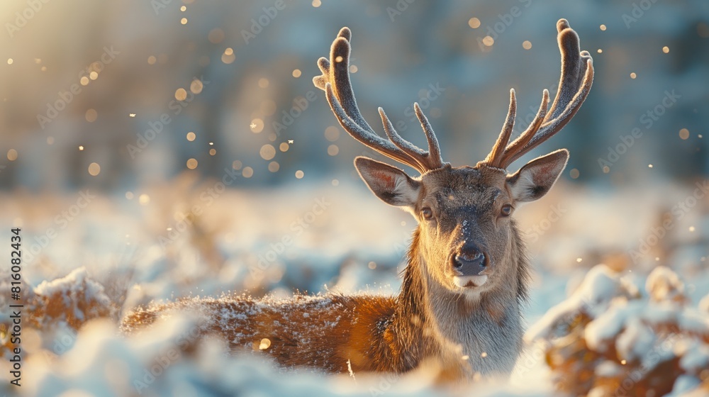 Noble deer male in the fall created by ai Noble deer male in the fall created by ai