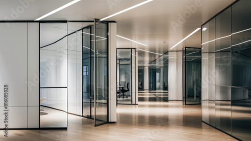 modern minimalistic clean corporate professional business office interior corridor background