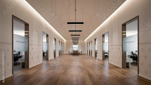 modern minimalistic clean corporate professional business office interior corridor background