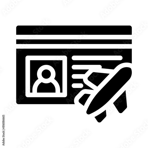 Canvastavla pilot license glyph icon