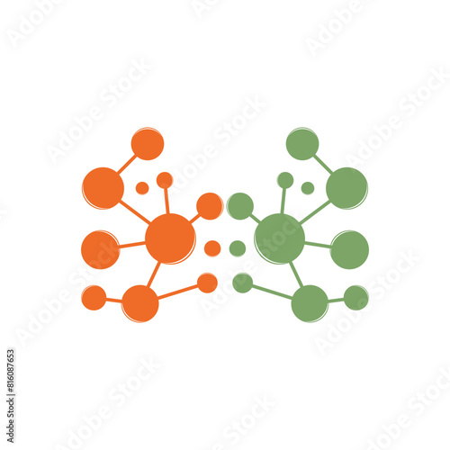 Neuron logo design template flat vector