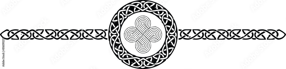 Ornate Viking Pattern Circle Header with Circular Infinity Knot Stock ...
