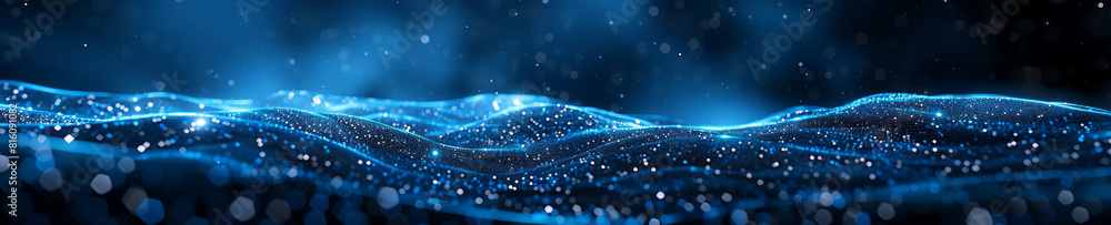 Obraz premium Streamer sense, sense of science and technology, science and technology blue, Silk Road,8k. Wallpaper 
