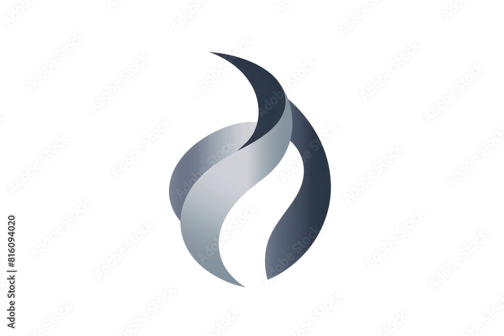 The image is a silver 3D rendering of a flame The image is a silver 3D rendering of a flame