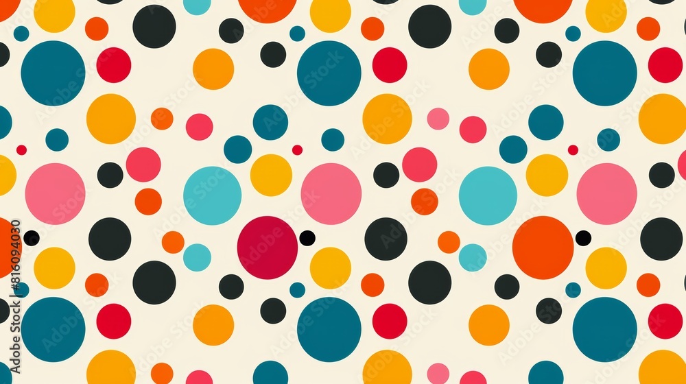 Colorful Retro Polka Dot Pattern - Vibrant Abstract Background Colorful Retro Polka Dot Pattern - Vibrant Abstract Background