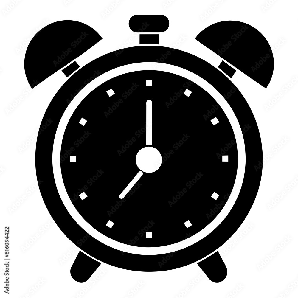 Alarm clock icon vector silhouette illustration Alarm clock icon vector silhouette illustration