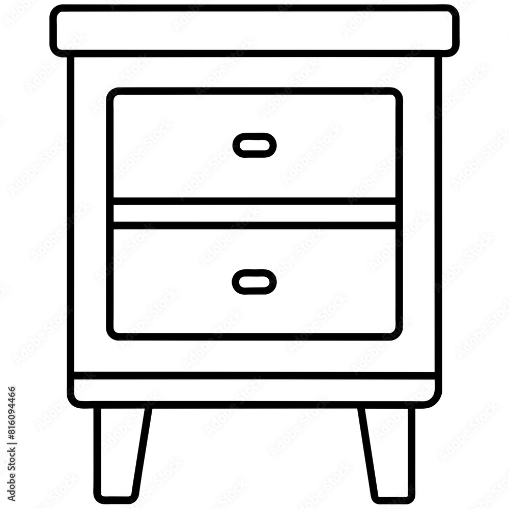 Bedside table icon vector silhouette illustration line art Bedside table icon vector silhouette illustration line art