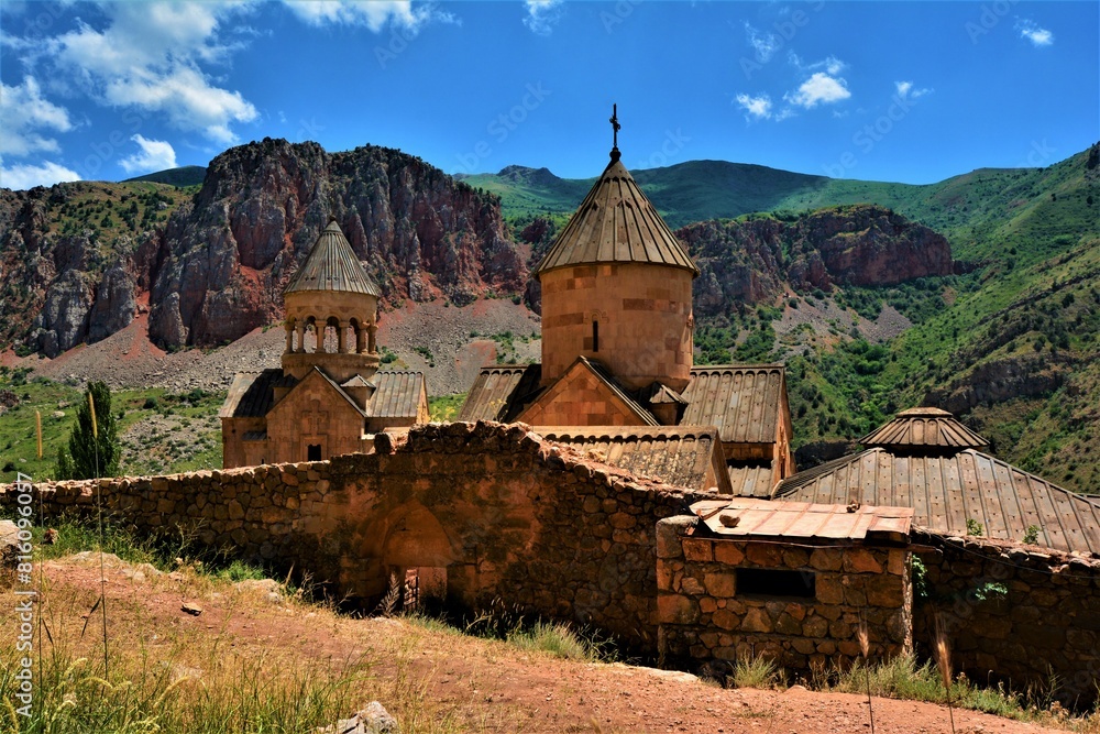 Noravank - a 13th-century Armenian monastery, located 122 km from Yerevan in a narrow gorge made by the Amaghu River (Vayots Dzor Province, Armenia)