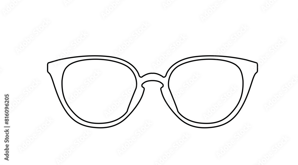 Vector Isolated Illustration of Glasses. Black glasses frame isolated illustration Vector Isolated Illustration of Glasses. Black glasses frame isolated illustration