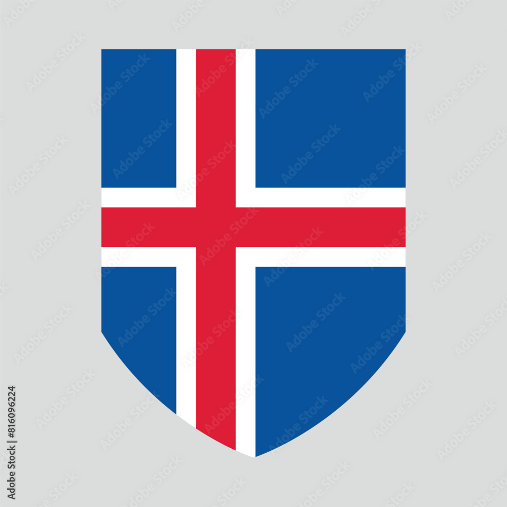 Obraz premium Iceland Flag in Shield Shape Frame
