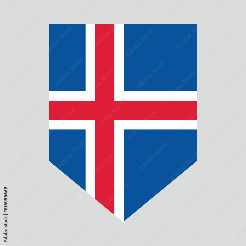 Obraz premium Iceland Flag in Shield Shape Frame