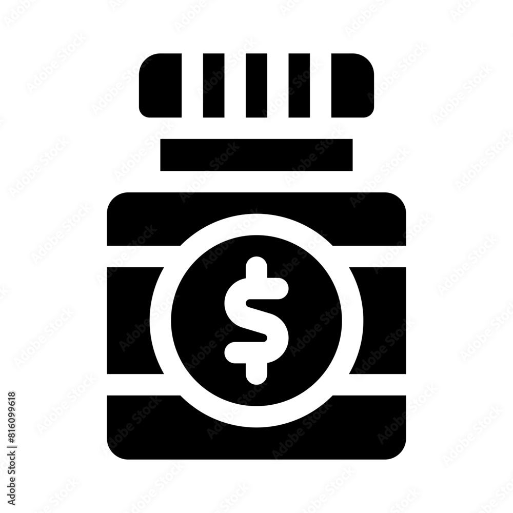 money jar glyph icon money jar glyph icon