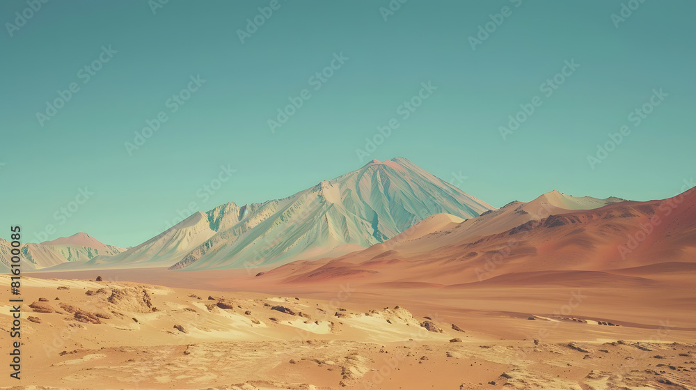 Textured Scenic Mountain Tips With Blue Sky In Bolivian Desert Minimal Photo : Generative AI Textured Scenic Mountain Tips With Blue Sky In Bolivian Desert Minimal Photo : Generative AI