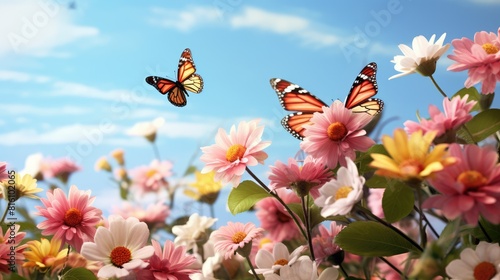 butterfly and flowers © Wallpaper