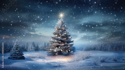 christmas tree in the night © Wallpaper