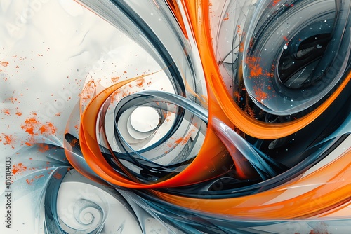 Digital art  abstract circles and fluid lines  ideal for posters