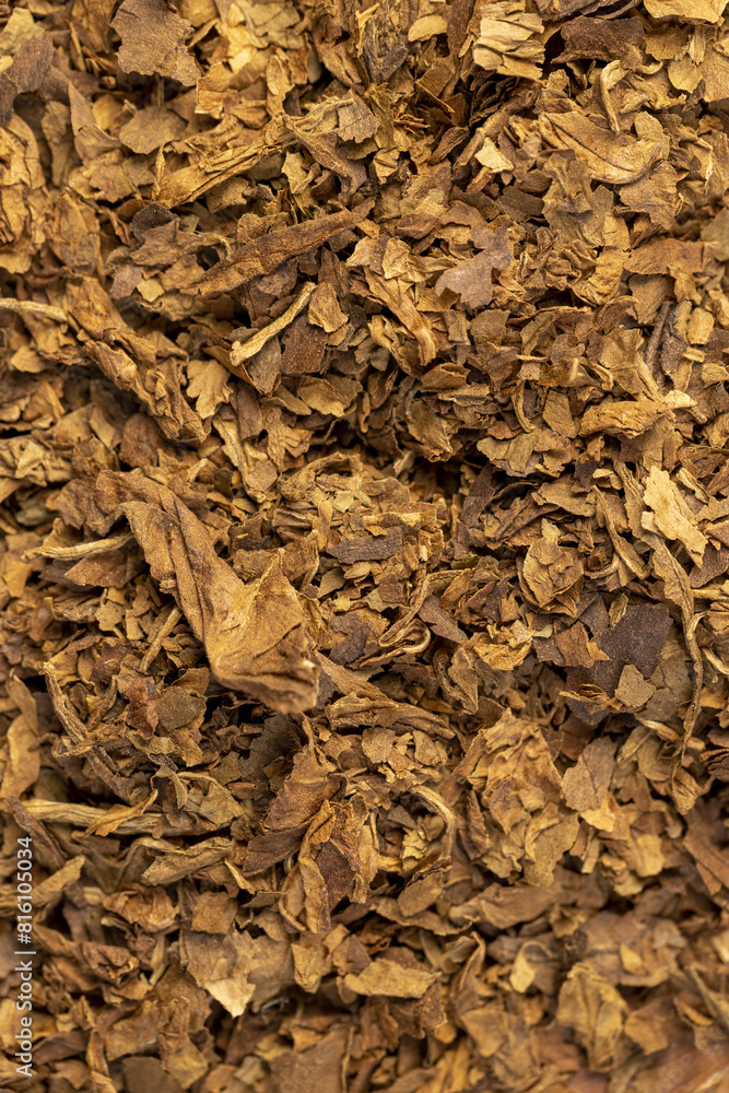 a cigar broken into tobacco leaves on the table a cigar broken into tobacco leaves on the table