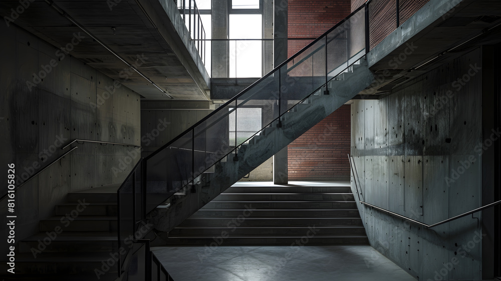 Fototapeta premium Yunjian Granary Songjiang District ShanghaiArchitecture and Stairs : Generative AI