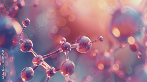 Abstract close up of molecule, science beaauty background hyper realistic 