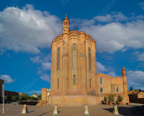 View of Sainte cecile Cathedral in Aibi, located in Midi-Pyrénées region of the Tarn department, France