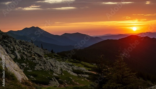 Mountain Majesty: Sunset's Grand Finale