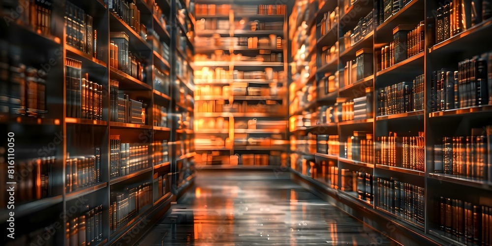 3D rendering of a dark bookstore interior with old books on shelves. Concept 3D Rendering, Dark Bookstore Interior, Old Books, Shelves 3D rendering of a dark bookstore interior with old books on shelves. Concept 3D Rendering, Dark Bookstore Interior, Old Books, Shelves
