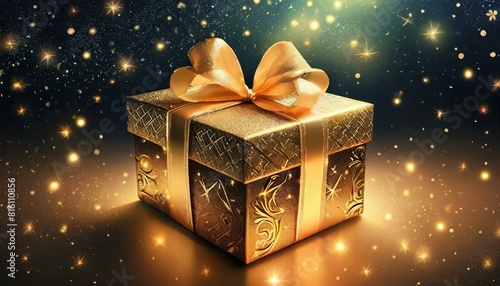 お祝い、箱、豪華で鮮明、黄金、煌びやかな雰囲気で綺麗 Generated by AI