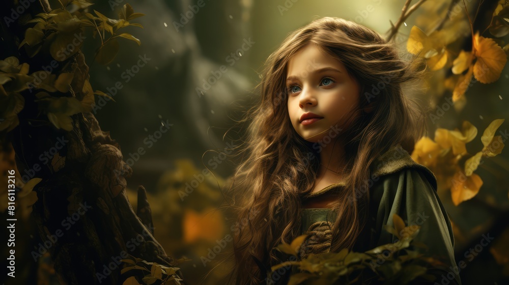 portrait of a girl in the forest portrait of a girl in the forest