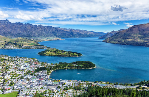 Town Queenstown, Lake Wakatipu, Otago, South Island, New Zealand, Oceania. photo