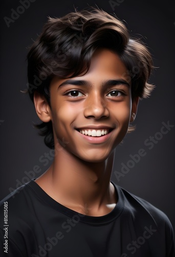 Young man smiling face expression