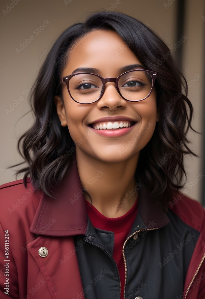 Young female student with glasses Young female student with glasses