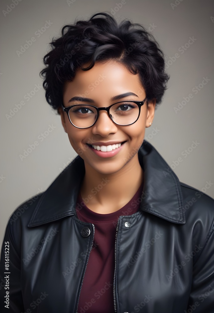 Young female student with glasses Young female student with glasses