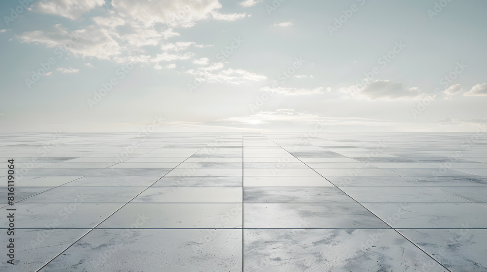 Empty square and floor with sky : Generative AI