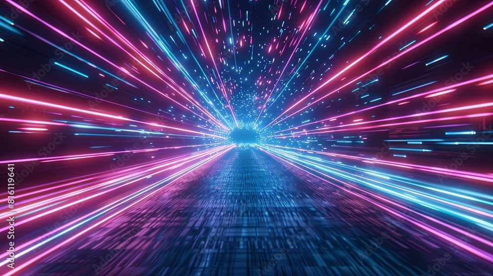 3D Rendered Light Speed or High Speed Warp Trails Motion 3D Rendered Light Speed or High Speed Warp Trails Motion
