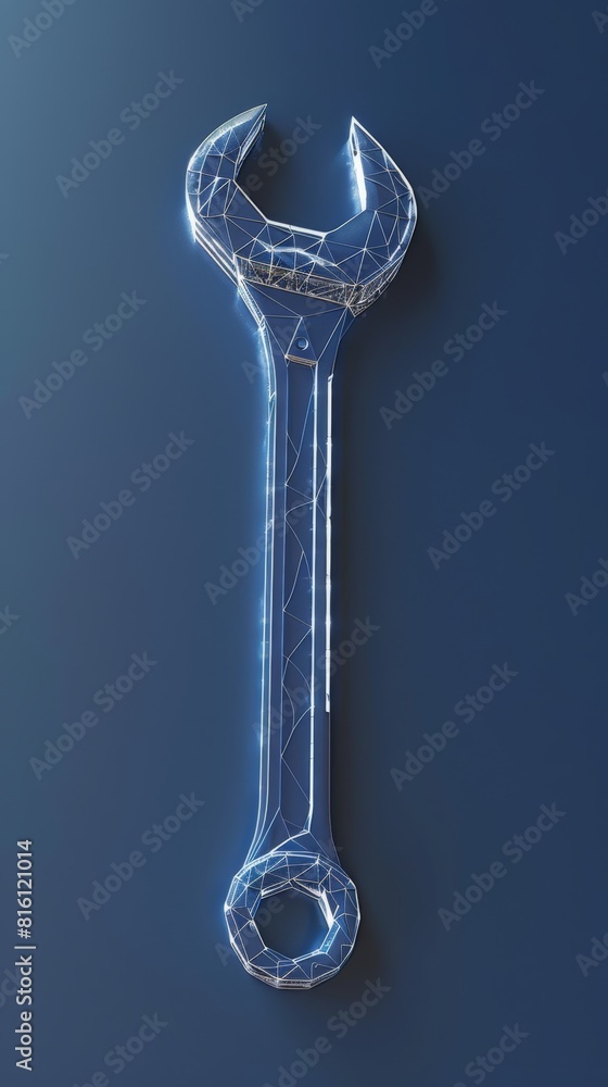 Digital wrench on blue background Digital wrench on blue background