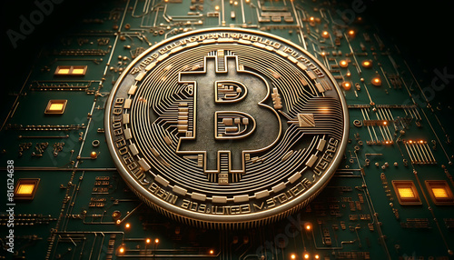 Illustration de cryptomonnaie avec Bitcoin photo