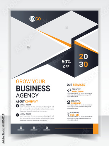 Business agency flyer design template
