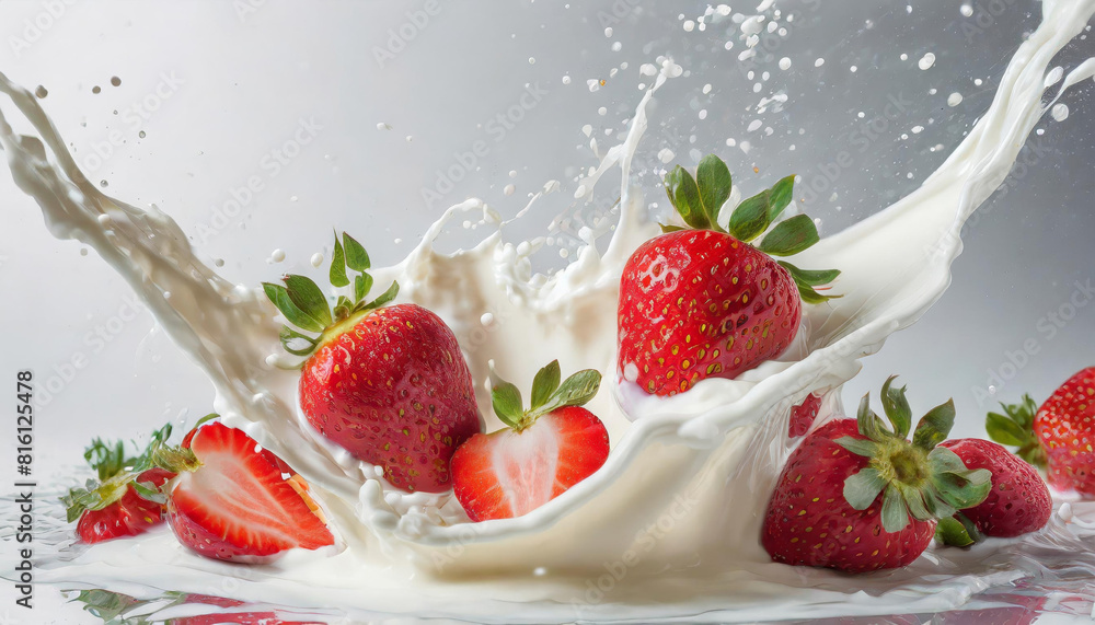 strawberries in milk strawberries in milk