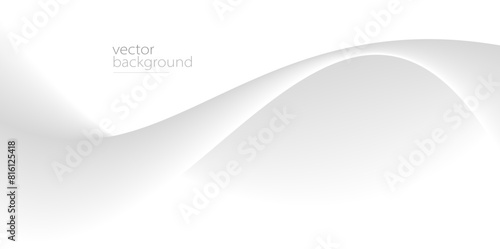 Flowing grey curve shape with soft gradient vector abstract background, relaxing and tranquil art, ease and tranquil image.