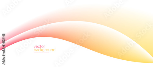 Flowing color curve shape with soft gradient vector abstract background, relaxing and tranquil art, ease and tranquil image.