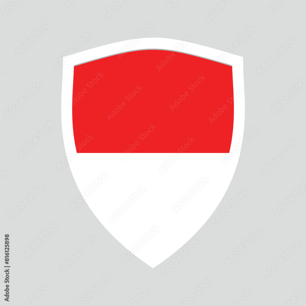 Indonesia Flag in Shield Shape Frame Indonesia Flag in Shield Shape Frame