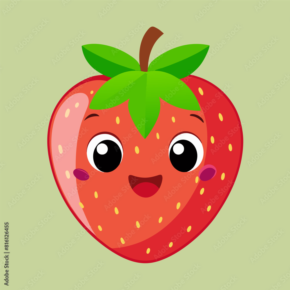 Obraz premium Colorful Strawberry Multi Color Illustration, Cute Illustration